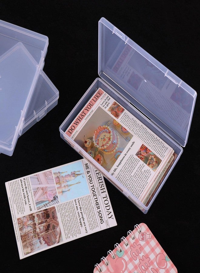 Lemecima 6 Pack Rectangular Clear Plastic Storage Containers Box with Hinged Lid for Beads and Other Small Craft Items (6.9 x 4.2 x 1 inch) - Image 3